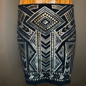 Express Geometric Mini Skirt